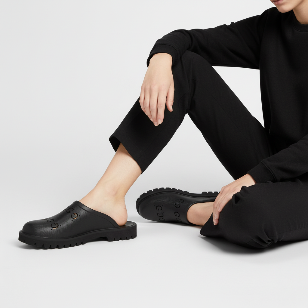 Order 구찌 컷아웃 모노그램 슬립온 샌들 (블랙) 655517-JFB00-1000