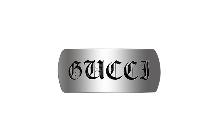 GUCCI Soave Amore 925 Sterling Silver Ring 9mm Wide  Silver Ring. 707810-J8400-0701