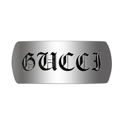 GUCCI Soave Amore 925 Sterling Silver Ring 9mm Wide Silver Ring. 707810-J8400-0701