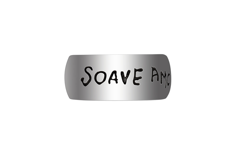 Lookbook 구찌 소아베 아모레 925 스털링 실버 반지 9mm 실버 링. 707810-J8400-0701