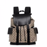 Gucci Soft Backpack Monogram GG Black/Brown Gucci Soft Backpack Monogram GG Black/Brown