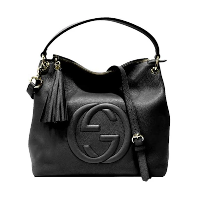 Gucci Soho Pebbled Hobo Bag Black