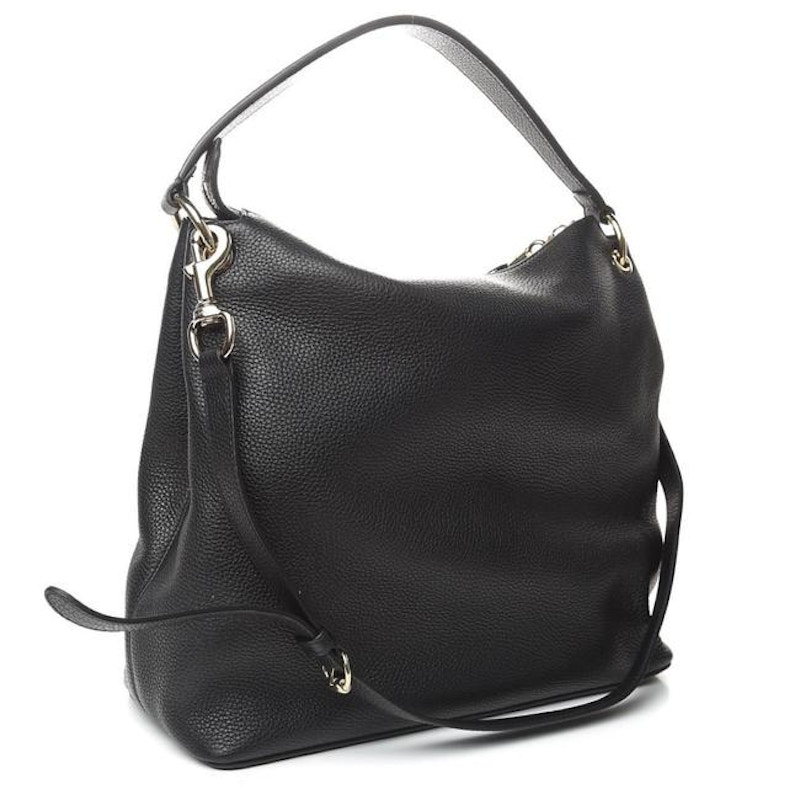 Gucci Soho Pebbled Hobo Bag Black 圖 2