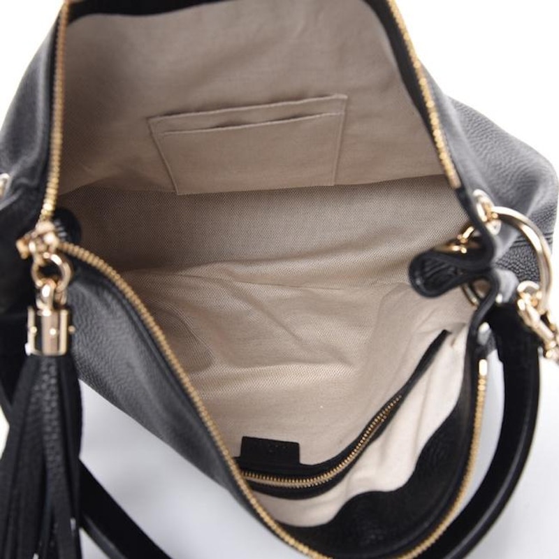 Gucci Soho Pebbled Hobo Bag Black 圖 3