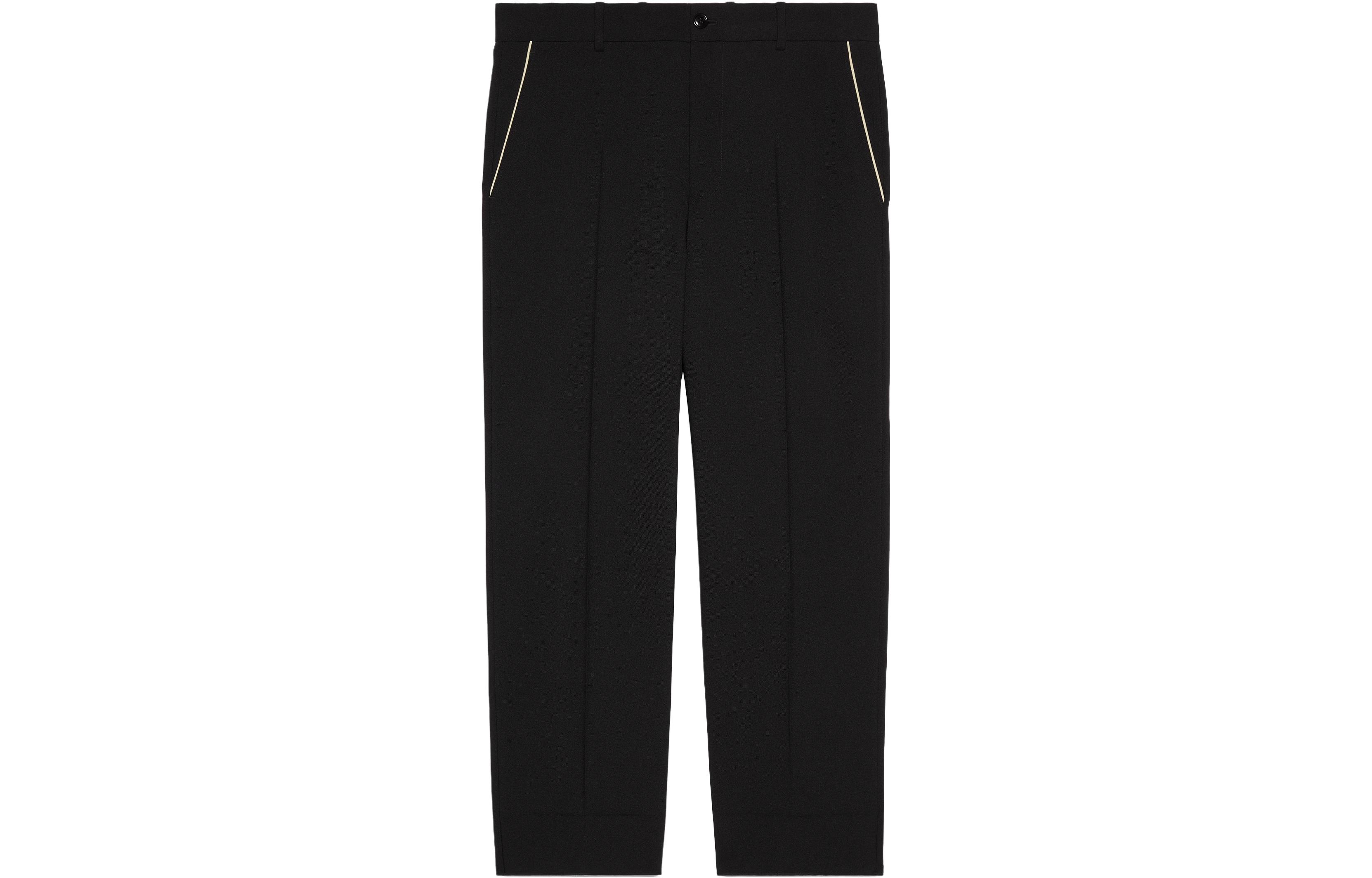 Gucci Solid Black Loose Straight-Leg Casual Pants for Men 751787-ZANWY-1043