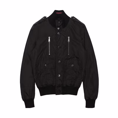 Gucci Solid Black Single-Breasted Zipper Pocket Jacket 337333-Z9687-1000