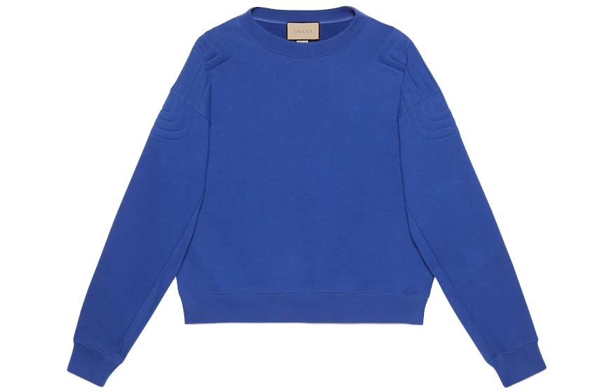 Gucci Solid Blue Crewneck Pullover Long Sleeve Sweatshirt 761595-XJFY3-4410