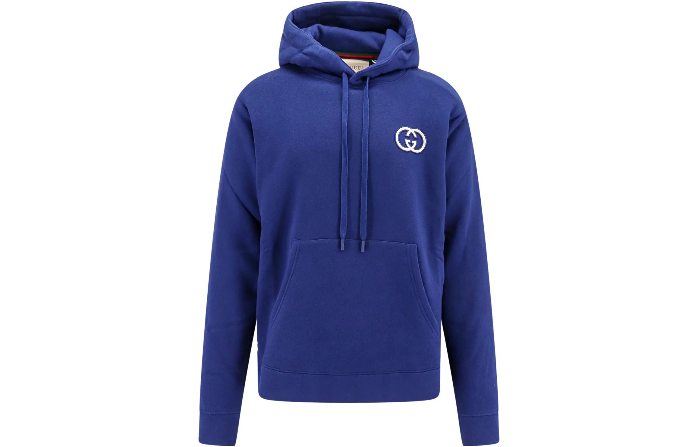 Gucci Solid Blue Hoodie Pullover Sweatshirt 756649-XJFV9-4030
