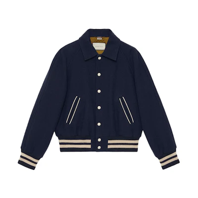 Gucci Solid Blue Long Sleeve Track Jacket 590778-Z8AF4-4560