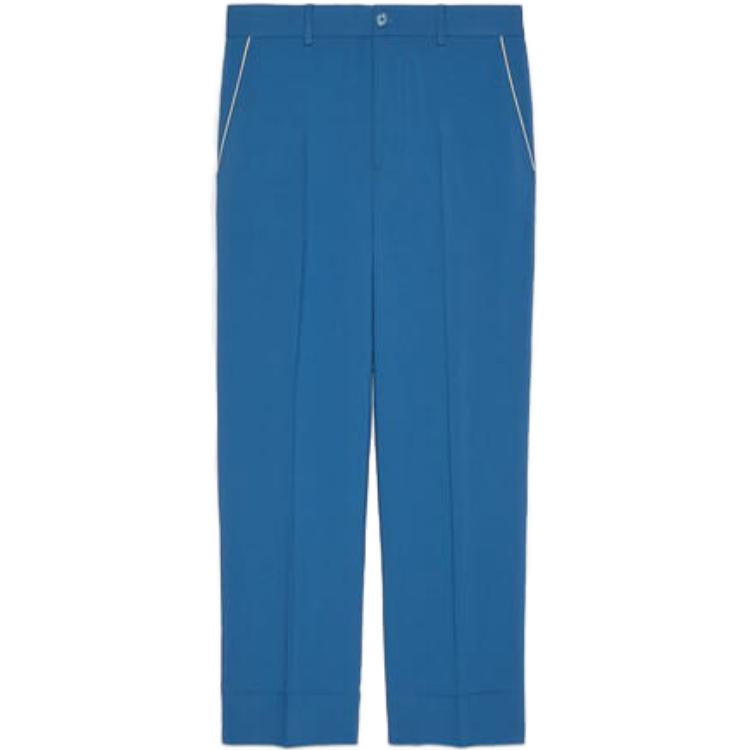 Gucci Solid Blue Straight-Leg Casual Pants 751787-ZANWY-4741