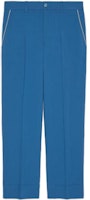Gucci Solid Blue Straight-Leg Casual Pants 751787-ZANWY-4741 Gucci Solid Blue Straight-Leg Casual Pants 751787-ZANWY-4741