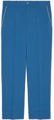 Gucci Solid Blue Straight-Leg Casual Pants 751787-ZANWY-4741 Buy Gucci Solid Blue Straight-Leg Casual Pants 751787-ZANWY-4741