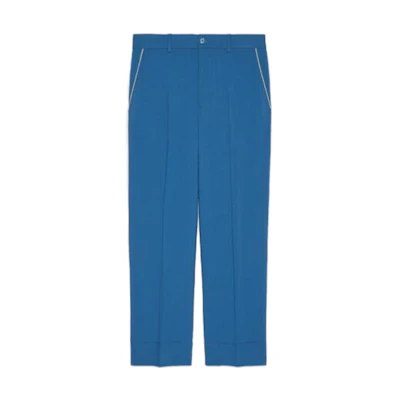 Gucci Solid Blue Straight-Leg Casual Pants 751787-ZANWY-4741