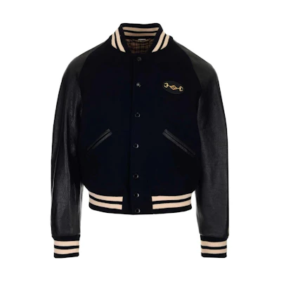 Gucci Solid Color Baseball Collar Short Jacket Black 618897-Z8AKD-1000