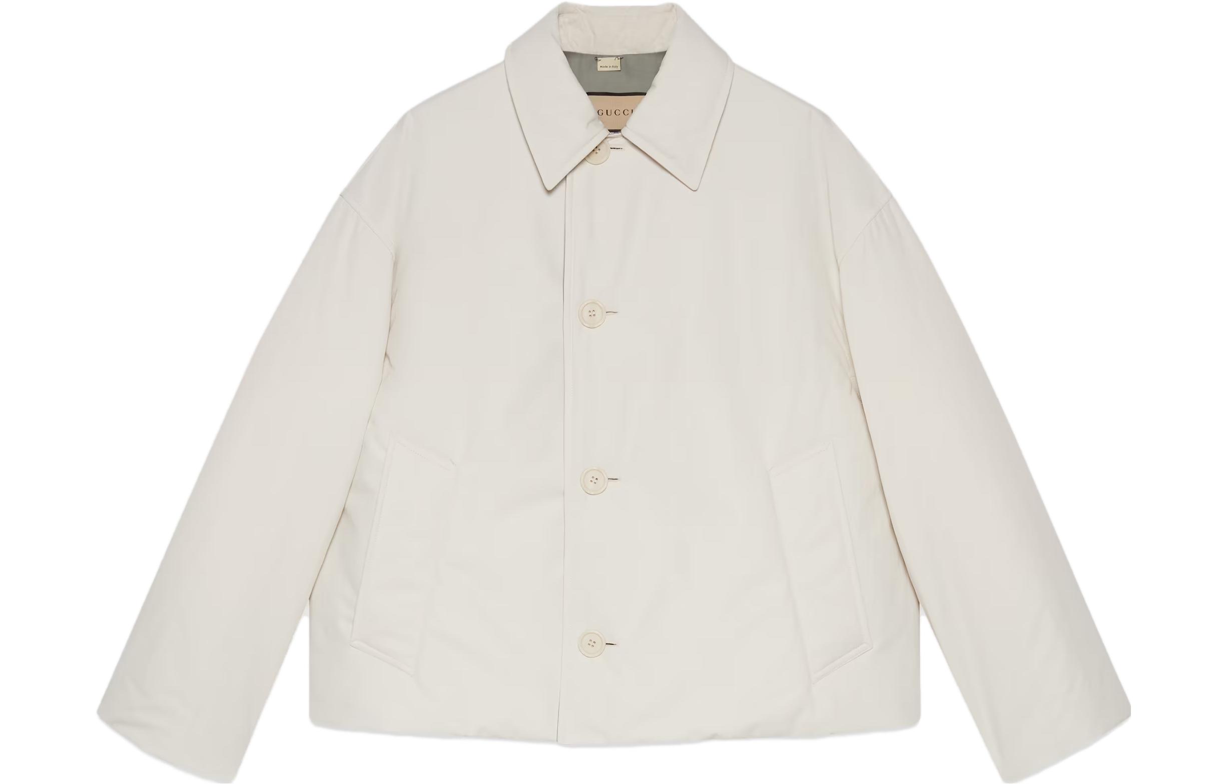 Gucci Solid Color Button-Up Loose Jacket White (Men) 761543-ZAOS2-9735
