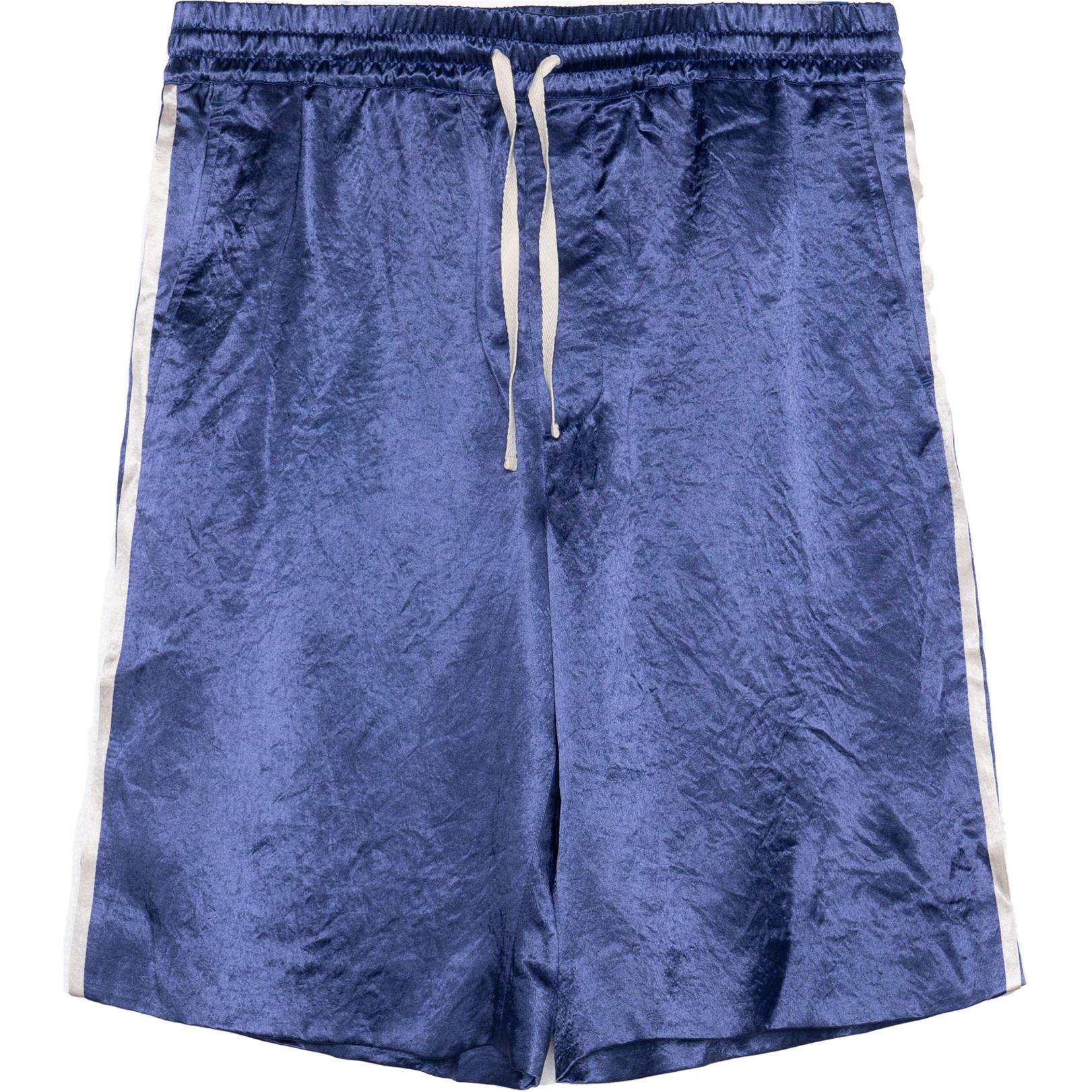 GUCCI Solid Color Elastic Waist Straight Casual Shorts Blue 654899-ZAGU9-4309