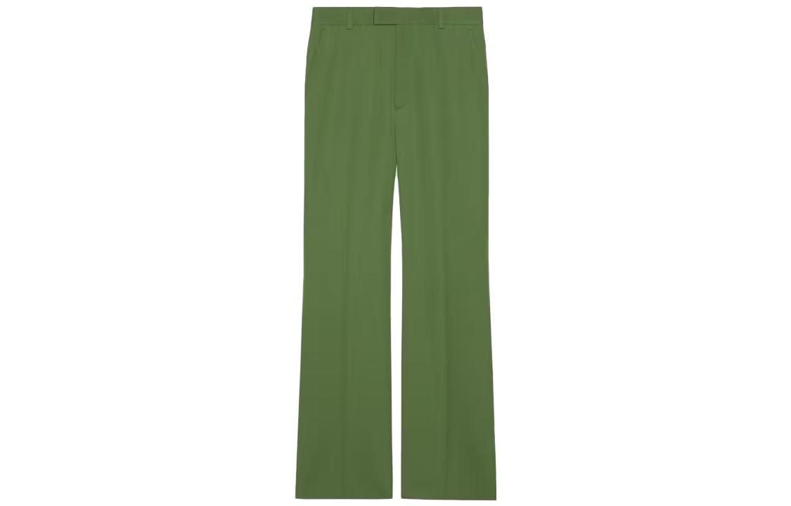 Gucci Solid Color Mid-Rise Straight-Leg Casual Pants 672087-ZAMID-3931