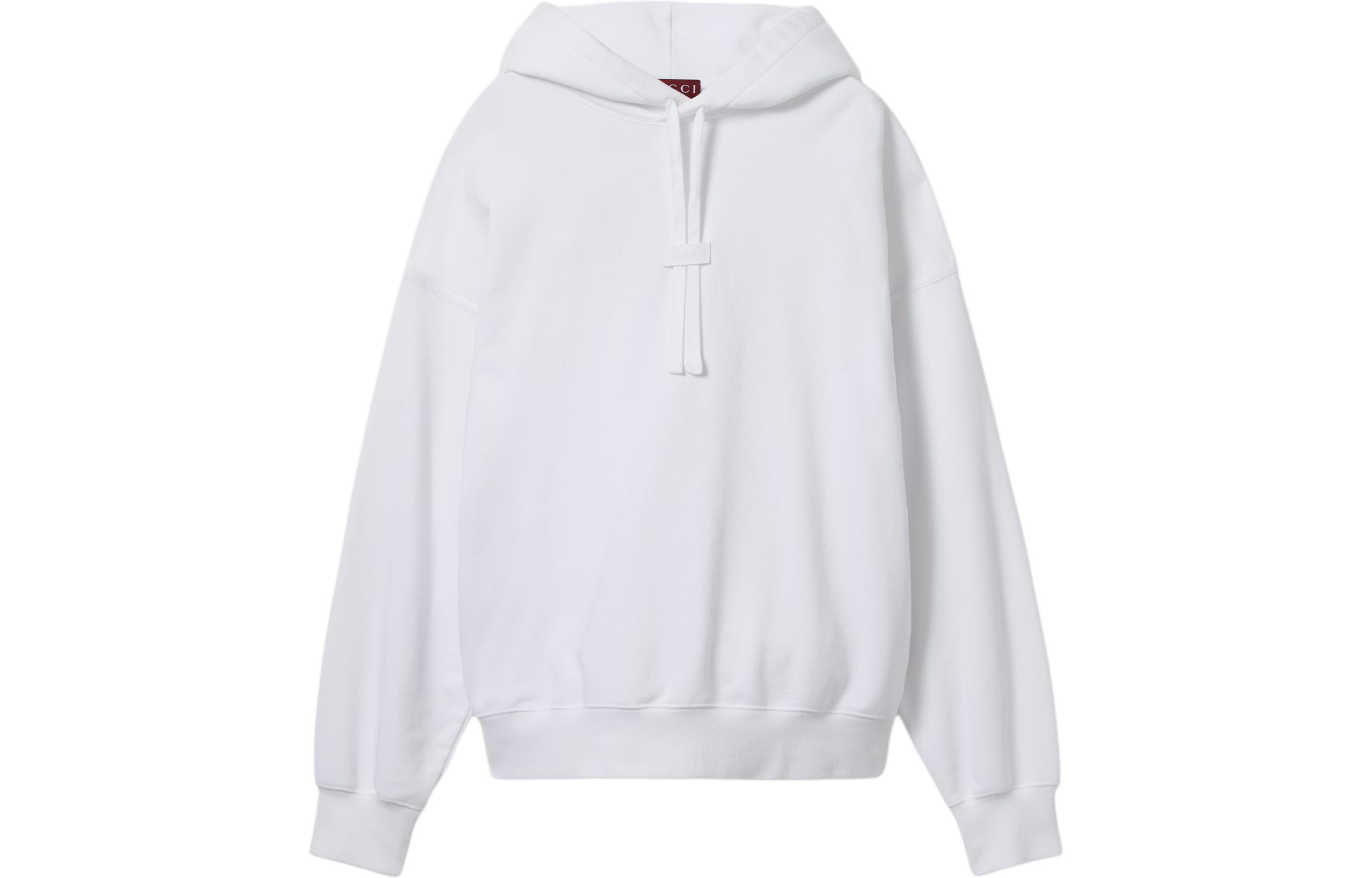 Gucci Solid Logo Embroidered Hoodie White 788090-XJGJ7-9692