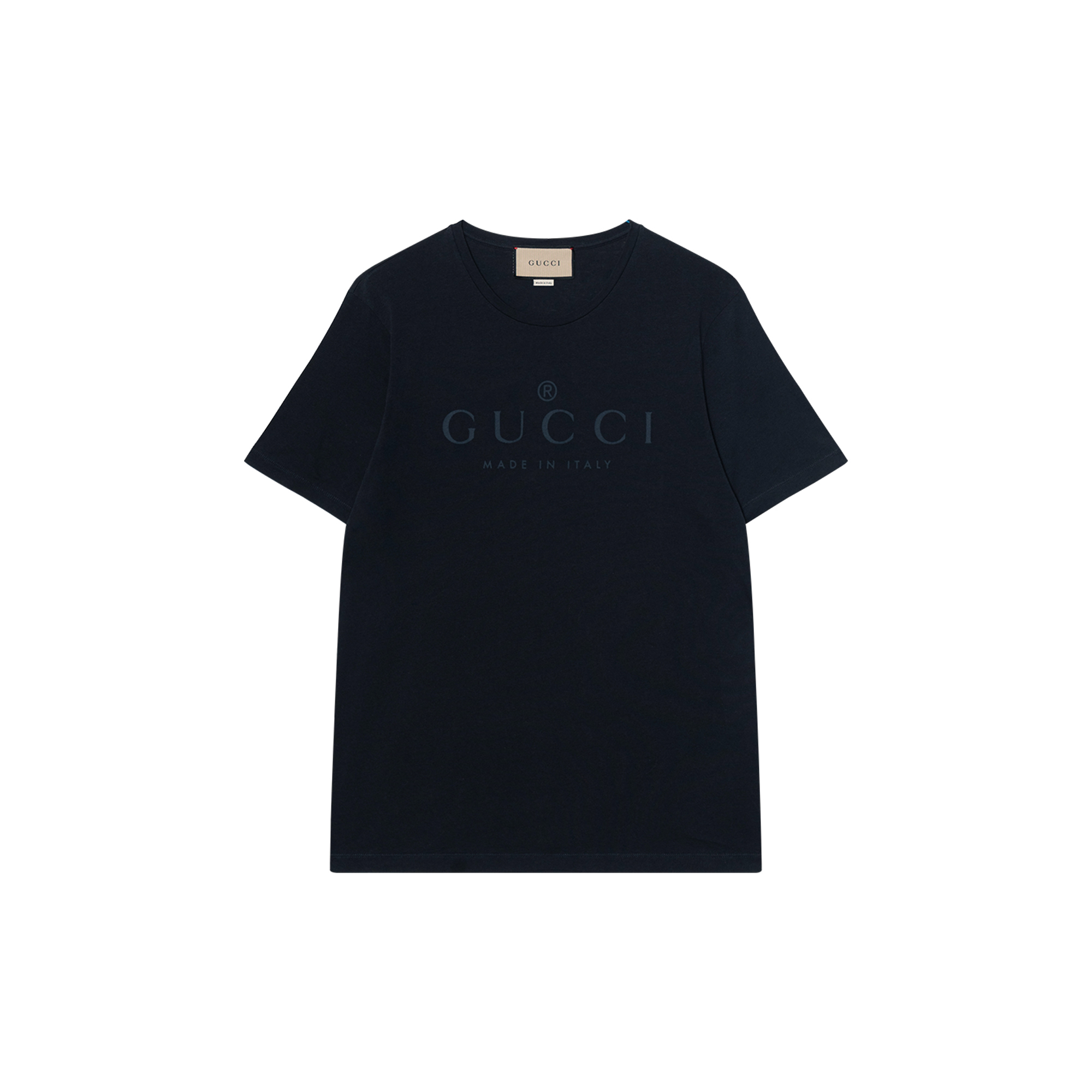 Gucci Solid Logo Print Crewneck Black T-Shirt 441685-X3A80-1000