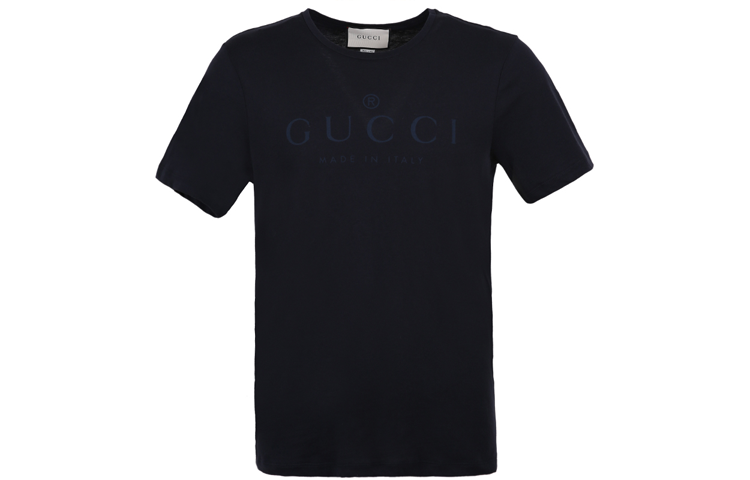 Gucci Solid Logo Print Navy T-shirt 441685-X3A80-4440