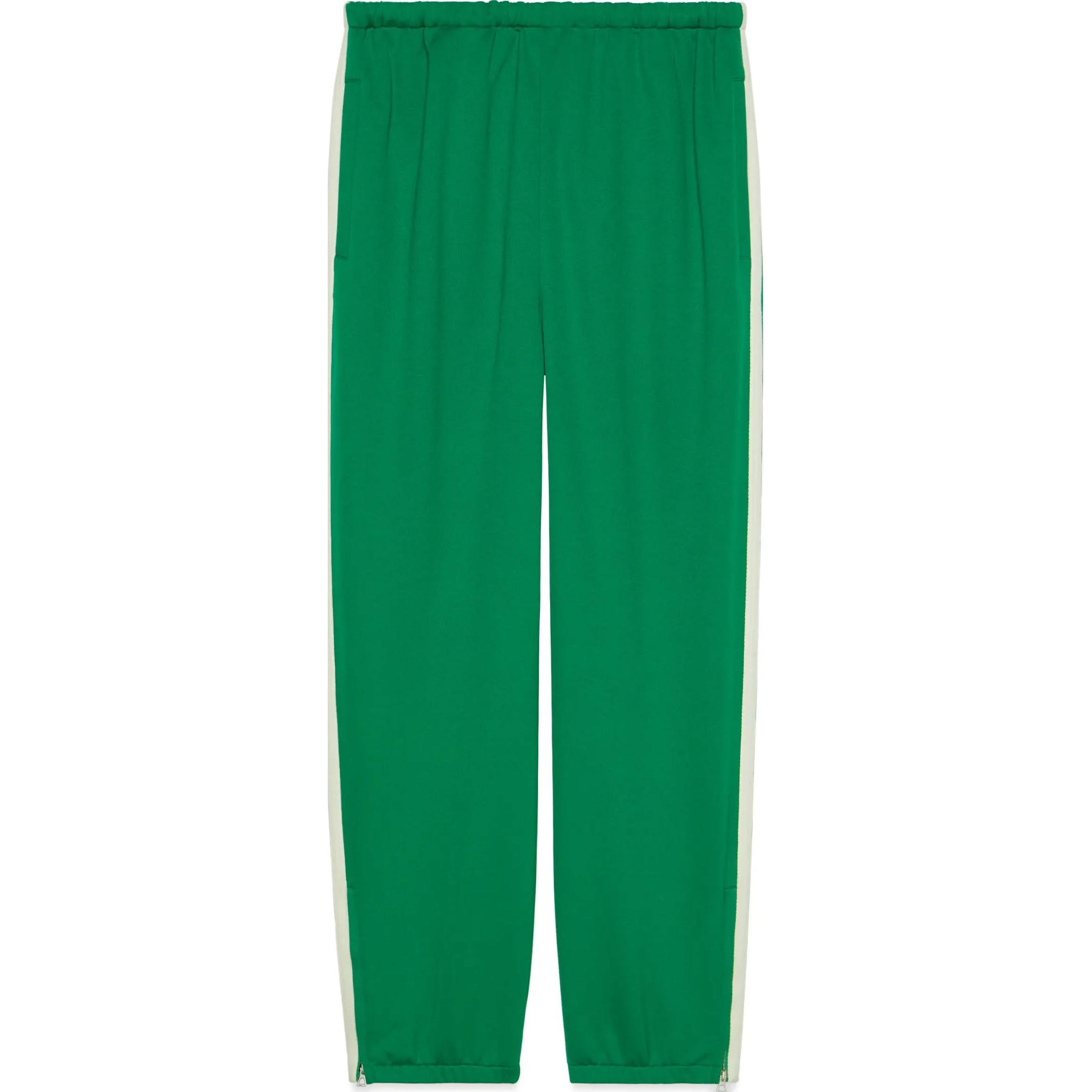 Gucci Solid Pleated Elastic Waist Straight Pants Green 733520-XJFAH-3229