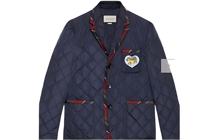 Gucci Solid Slim Fit Cotton Jacket in Blue 468312Z729B4340