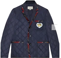 Gucci Solid Slim Fit Cotton Jacket in Blue 468312Z729B4340 Gucci Solid Slim Fit Cotton Jacket in Blue 468312Z729B4340