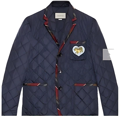 Gucci Solid Slim Fit Cotton Jacket in Blue 468312Z729B4340 Buy Gucci Solid Slim Fit Cotton Jacket in Blue 468312Z729B4340