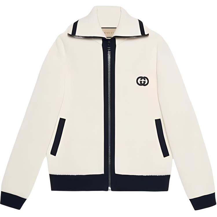 Gucci Solid White Zip-Up Long-Sleeve Jacket 773179-XKDUN-9329