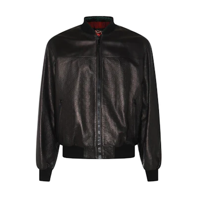 Gucci Solid Zip-Up Fitted Jacket Black Long Sleeve 764861-XNA0D-1000