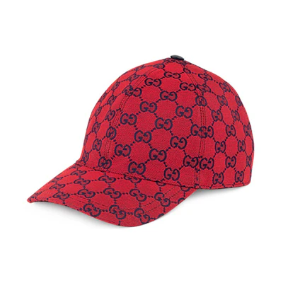 GUCCI Special Edition Double G Monogram Canvas Baseball Cap Red 661226-4HG62-6477