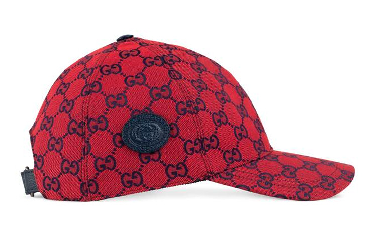 Shop 구찌 스페셜 에디션 더블 G 모노그램 캔버스 레드 야구 모자 661226-4HG62-6477