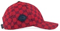 Shop GUCCI特别版双G老花帆布棒球帽红色 661226-4HG62-6477