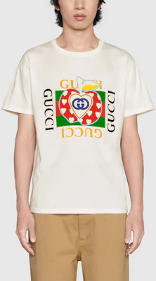 GUCCI Istimewa FW21 China Eksklusif Apple Grafik Baju-T Putih. 548334-XJDNE-9095 Lookbook GUCCI Istimewa FW21 China Eksklusif Apple Grafik Baju-T Putih. 548334-XJDNE-9095