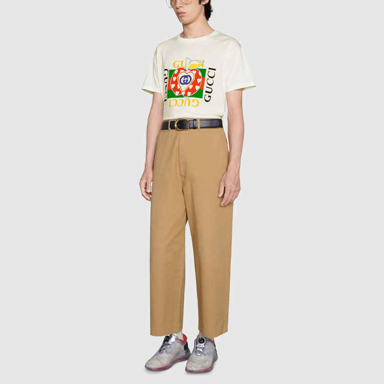 Purchase GUCCI Istimewa FW21 China Eksklusif Apple Grafik Baju-T Putih. 548334-XJDNE-9095