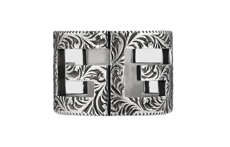GUCCI Square-G Pattern Aged 925 Silver Ring Unisex情侣款 551917-J8400-0811 圖 3