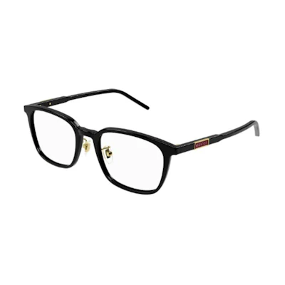 GUCCI Square Acetate Optical Glasses Black for Men with Logo Arms. 2.536948E+7