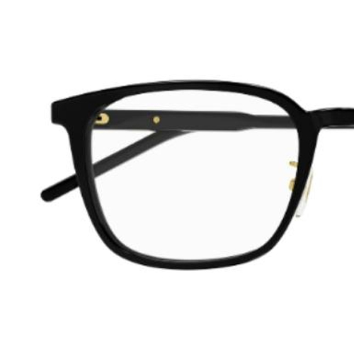 Shop GUCCI Cermin Mata Hitam Lelaki Bingkai Petak dengan Logo Lengan. 25369480