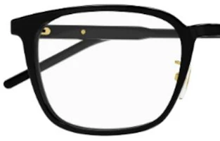 Shop GUCCI 方形黑色醋酸光學眼鏡 男款 經典Logo鏡臂 25369480
