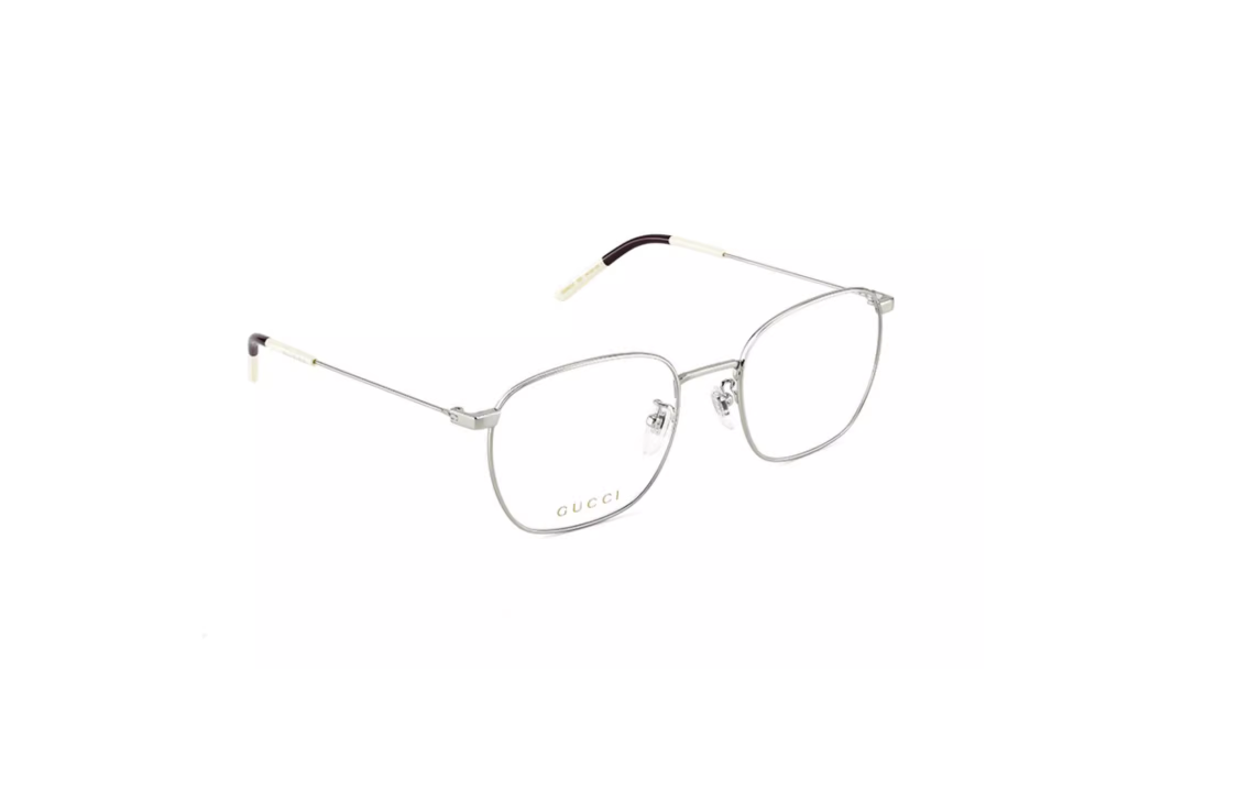 Lookbook 구찌 스퀘어 합금 로고 안경, 남녀공용, 다양한 색상. GG0681