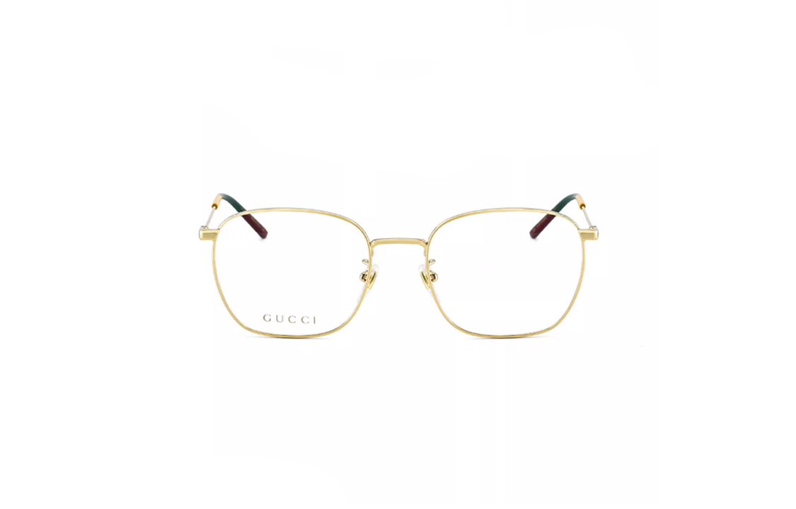 Shop 구찌 스퀘어 합금 로고 안경, 남녀공용, 다양한 색상. GG0681