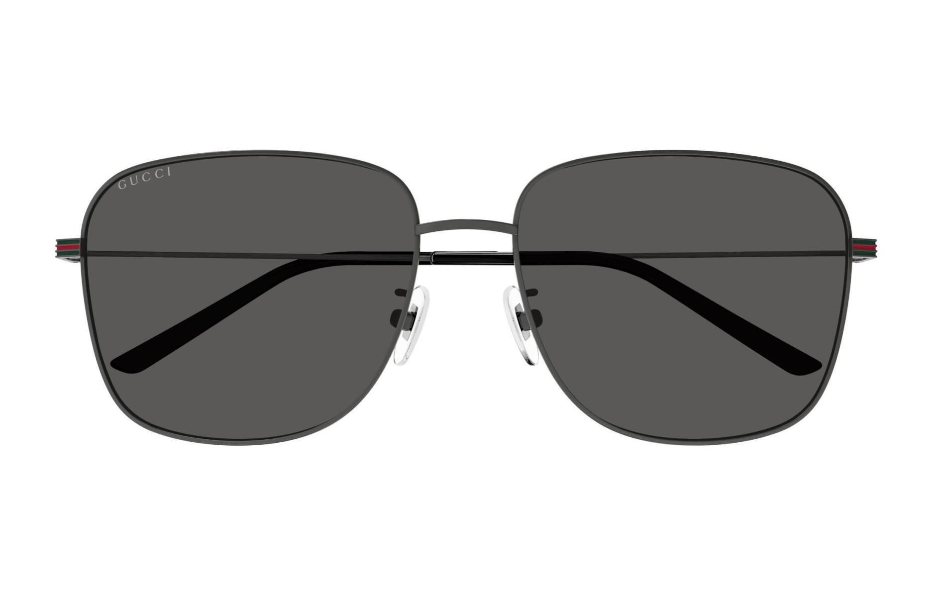 Lookbook GUCCI Square Black Metal Sunglasses Unisex Couple Style with Logo Detailing. GG1464SA001