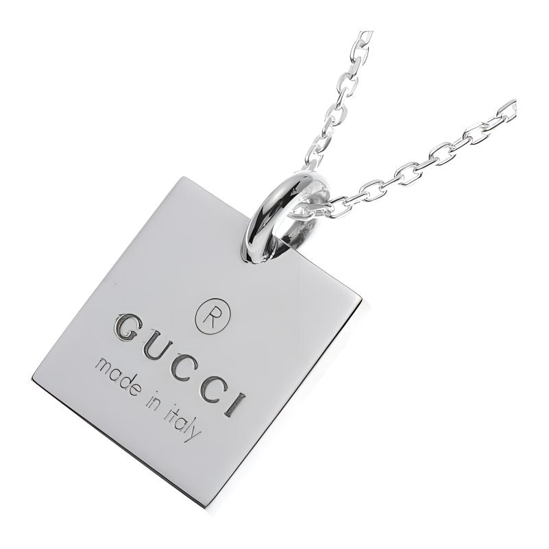 GUCCI Square Design 925 Silver Necklace for Men 223869-J8400-8106（）