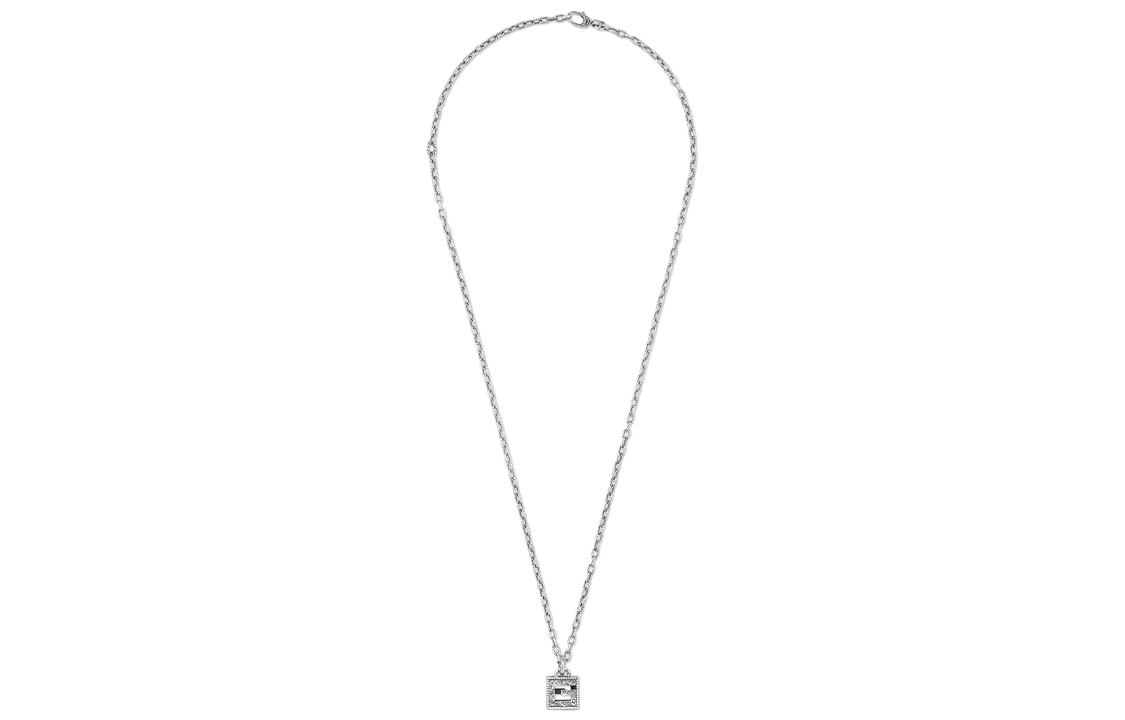 GUCCI Square G Cross Pendant Silver Necklace Unisex 925 Silver 552768-J8400-0811 圖 4