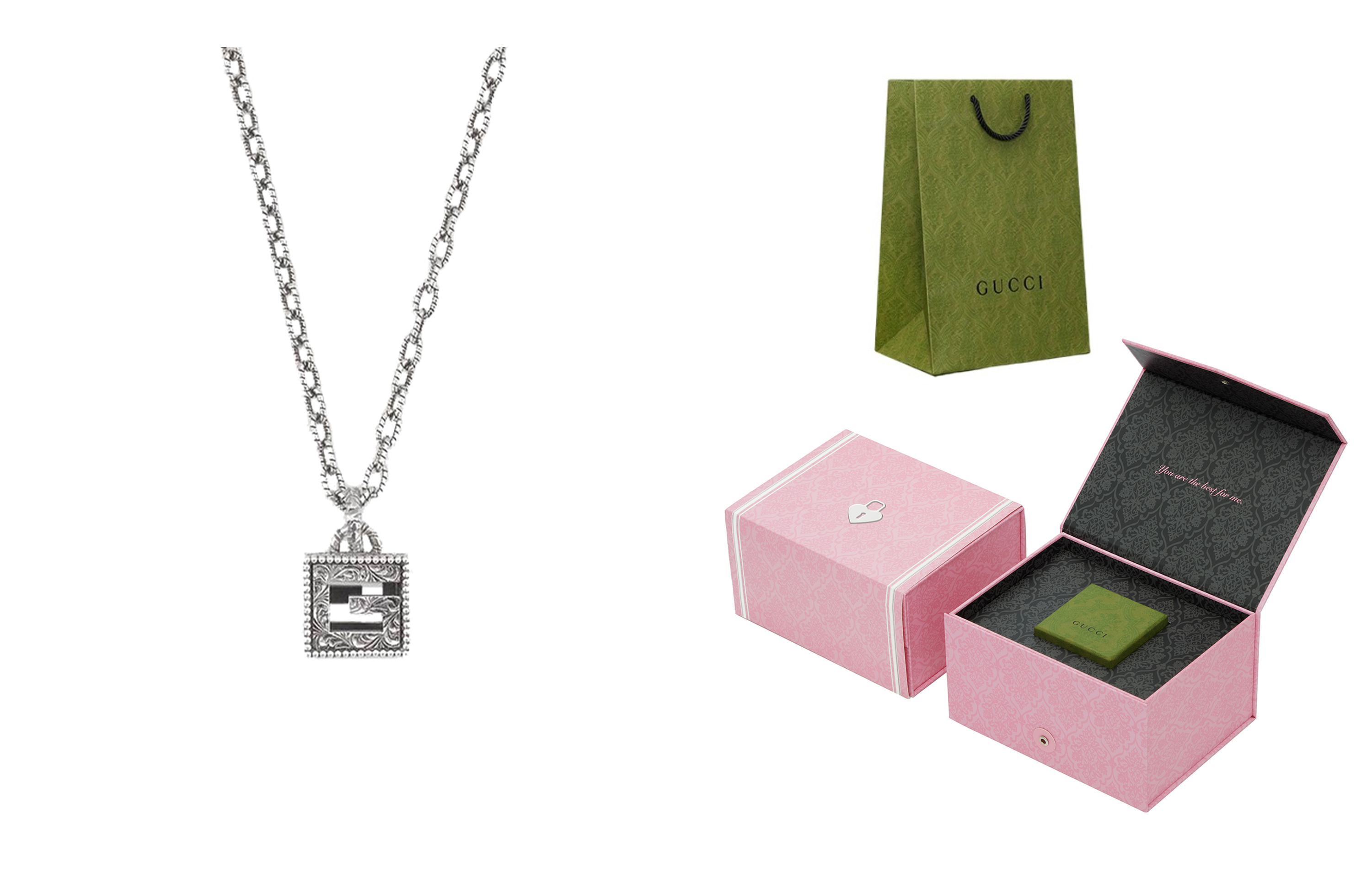 GUCCI Square G Cross Pendant Silver Necklace Unisex 925 Silver 552768-J8400-0811 圖 10