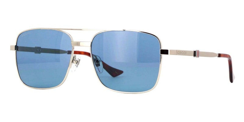Buy Gucci Square Metal Frame Sunglasses Silver/Blue (GG1441S-003-FR)