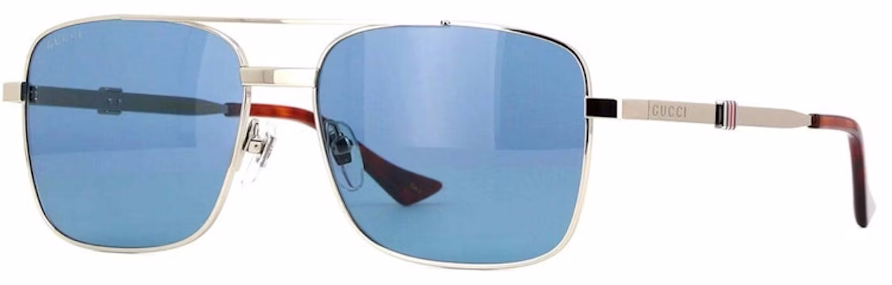 Gucci Square Metal Frame Sunglasses Silver/Blue (GG1441S-003-FR) Buy Gucci Square Metal Frame Sunglasses Silver/Blue (GG1441S-003-FR)