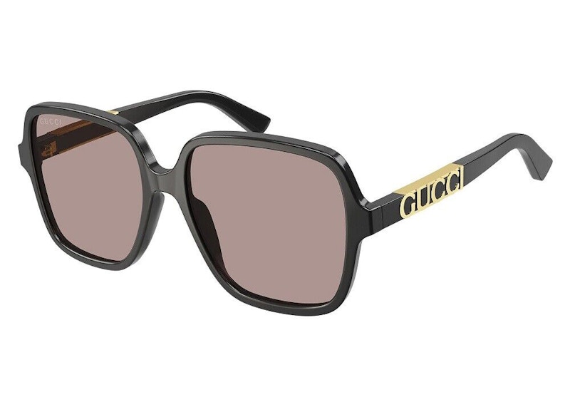 New Gucci GG1189SA 004 rown Square Women Sunglasses Gucci Oversized Black Square Sunglasses 58mm with Gold  main image 4