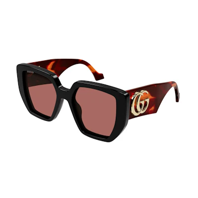 Gucci Square Sunglasses Black/Brown (GG0956S-009-FR)