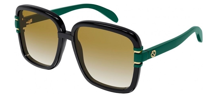 Gucci Square Sunglasses Black/Green (GG1066S-003-FR)